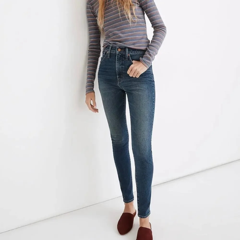 Madewell High Rise Skinny Jeans Markland Dark Wash size 28 Blue Tencel Denim